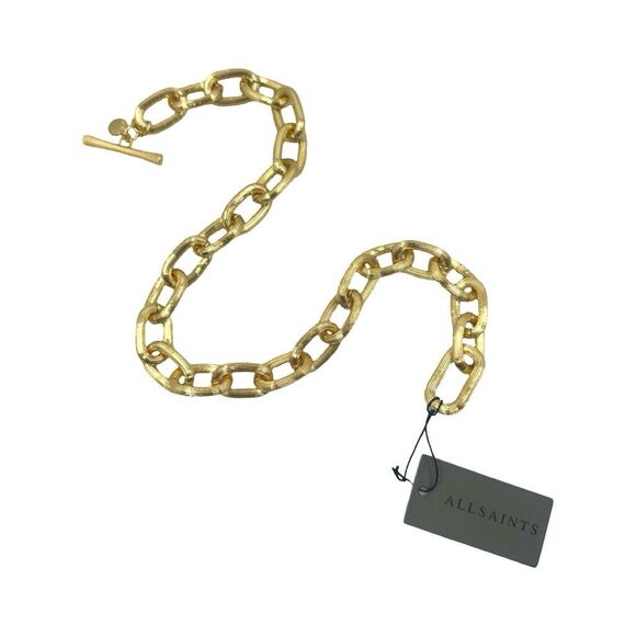 AllSaints Textured Chain Link Toggle Necklace - 17” - Picture 5 of 9